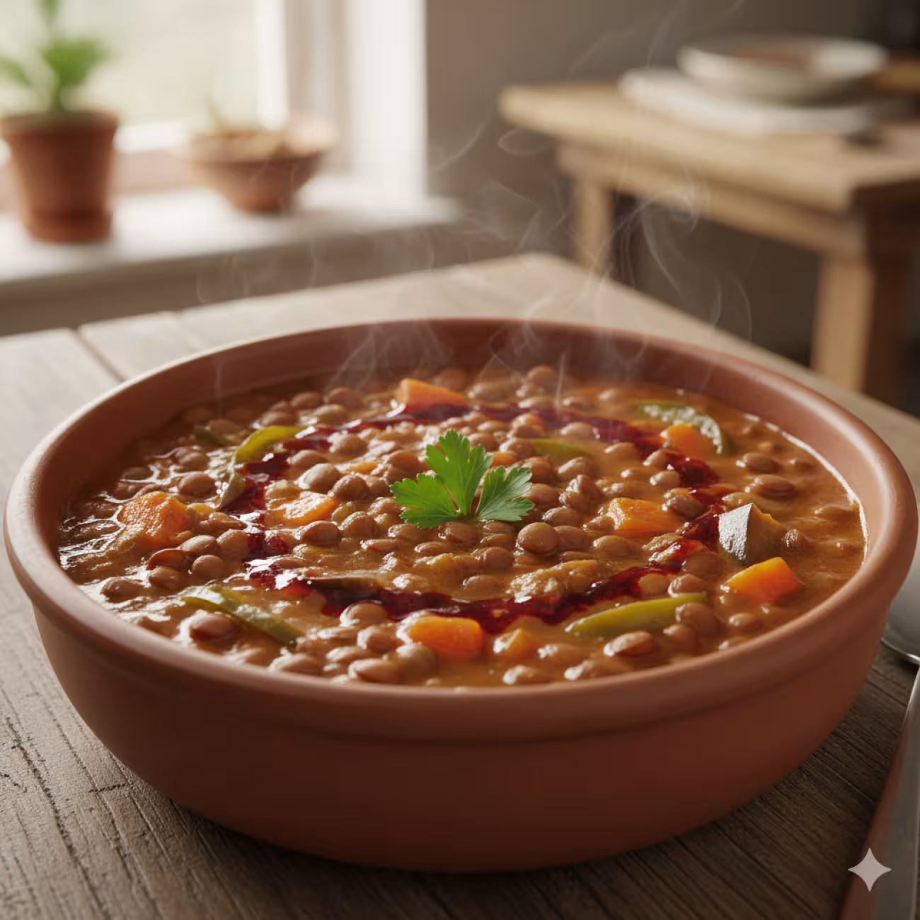 Lentejas estofadas con verduras