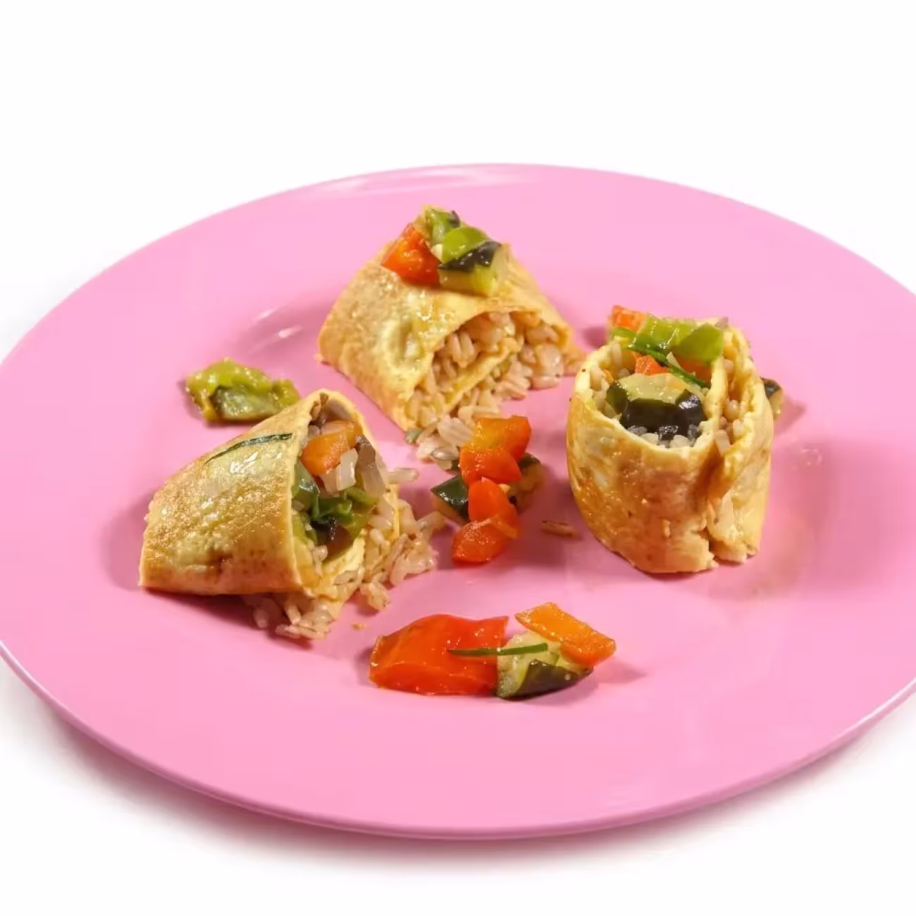 Rollitos de tortilla con arroz integral